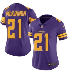 Nike Vikings #21 Jerick McKinnon Purple Womens Stitched NFL Limited Rush Jersey