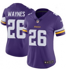 Nike Vikings #26 Trae Waynes Purple Team Color Womens Stitched NFL Vapor Untouchable Limited Jersey