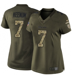 Nike Vikings #7 Case Keenum Green Womens Stitched NFL Limited 2015 Salute to Service Jersey