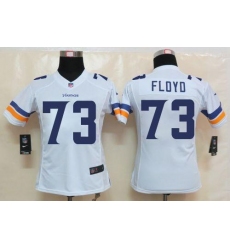Nike Vikings #73 Sharrif Floyd White Womens Stitched NFL Limited Jersey