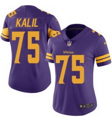 Nike Vikings #75 Matt Kalil Purple Womens Stitched NFL Limited Rush Jersey