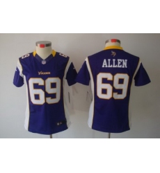 Nike Women Minnesota Vikings #69 Allen Purple(Women Limited Jerseys)