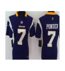 Nike Women Minnesota Vikings #7 Christian Ponder Purple Jerseys