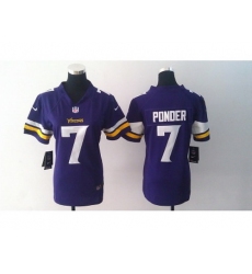 Nike women Minnesota Vikings #7 Christian Ponder Purple Jerseys