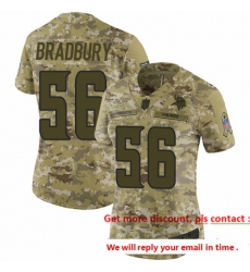Vikings 56 Garrett Bradbury Camo Women Stitched Football Limited 2018 Salute to Service Jersey