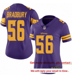 Vikings 56 Garrett Bradbury Purple Women Stitched Football Limited Rush Jersey