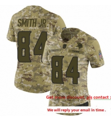 Vikings 84 Irv Smith Jr  Camo Women Stitched Football Limited 2018 Salute to Service Jersey