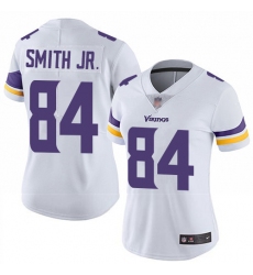 Vikings 84 Irv Smith Jr  White Women Stitched Football Vapor Untouchable Limited Jersey