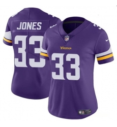 Women Minnesota Vikings 33 Aaron Jones Purple Vapor Untouchable Limited Stitched Jersey