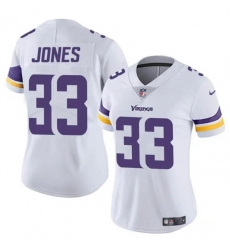 Women Minnesota Vikings 33 Aaron Jones White Vapor Untouchable Limited Stitched Jersey