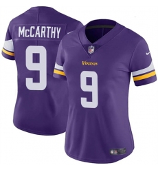 Women Minnesota Vikings 9 J J  McCarthy Purple 2024 Draft Vapor Stitched Jersey