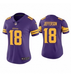 Women Minnesota Vikings Justin Jefferson #8 Rush Color Stitched NFL Jersey