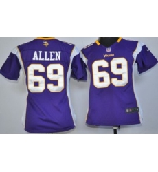 Women Nike Minnesota Vikings 69# Jared Allen Purple Nike NFL Jerseys