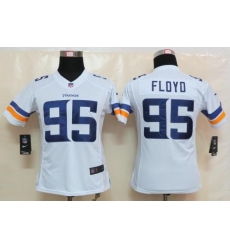 Women Nike Minnesota Vikings 95 Sharrif Floyd White Limited NFL Football Jerseys 2013 New Style