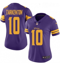 Womens Nike Minnesota Vikings 10 Fran Tarkenton Limited Purple Rush Vapor Untouchable NFL Jersey