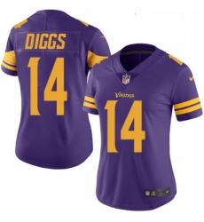 Womens Nike Minnesota Vikings 14 Stefon Diggs Elite Purple Rush Vapor Untouchable NFL Jersey