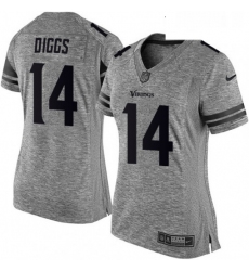 Womens Nike Minnesota Vikings 14 Stefon Diggs Limited Gray Gridiron NFL Jersey