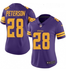 Womens Nike Minnesota Vikings 28 Adrian Peterson Elite Purple Rush Vapor Untouchable NFL Jersey