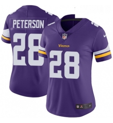Womens Nike Minnesota Vikings 28 Adrian Peterson Purple Team Color Vapor Untouchable Limited Player NFL Jersey
