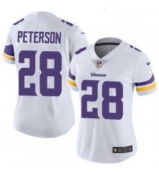 Womens Nike Minnesota Vikings 28 Adrian Peterson White Vapor Untouchable Limited Player NFL Jersey