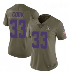 Womens Nike Minnesota Vikings 33 Dalvin Cook Limited Olive 2017 Salute to Service NFL Jersey