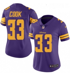 Womens Nike Minnesota Vikings 33 Dalvin Cook Limited Purple Rush Vapor Untouchable NFL Jersey