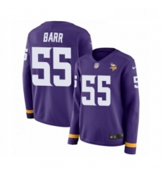 Womens Nike Minnesota Vikings 55 Anthony Barr Limited Purple Therma Long Sleeve NFL Jersey