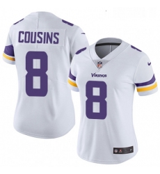 Womens Nike Minnesota Vikings 8 Kirk Cousins White Vapor Untouchable Limited Player NFL Jersey