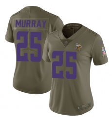 Womens Nike Vikings #25 Latavius Murray Olive  Stitched NFL Limited 2017 Salute to Service Jersey