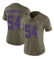 Womens Nike Vikings #54 Eric Kendricks Olive  Stitched NFL Limited 2017 Salute to Service Jersey