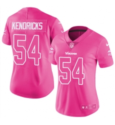 Womens Nike Vikings #54 Eric Kendricks Pink  Stitched NFL Limited Rush Fashion Jersey