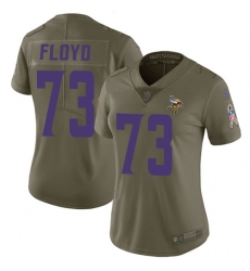 Womens Nike Vikings #73 Sharrif Floyd Olive  Stitched NFL Limited 2017 Salute to Service Jersey