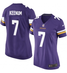 women Nike Minnesota Vikings #7 Case Keenum Purple Team Color NFL Jersey