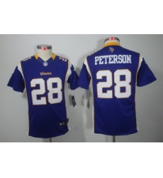 Nike Youth Minnesota Vikings #28 Peterson Purple Color[Youth Limited Jerseys]