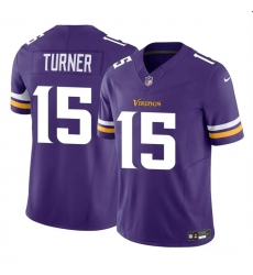 Youth Minnesota Vikings 15 Dallas Turner Purple 2024 Draft F U S E  Vapor Untouchable Limited Stitched Jersey