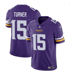 Youth Minnesota Vikings 15 Dallas Turner Purple 2024 Draft Vapor Untouchable Limited Stitched Jersey