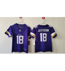 Youth Minnesota Vikings 18 Justin Jefferson Purple F U S E  Vapor Untouchable Limited Stitched Jersey