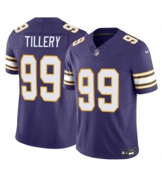 Youth Minnesota Vikings 99 Jerry Tillery Purple 2023 F U S E  Throwback Vapor Untouchable Limited Stitched Jersey
