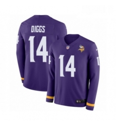 Youth Nike Minnesota Vikings 14 Stefon Diggs Limited Purple Therma Long Sleeve NFL Jersey