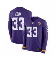 Youth Nike Minnesota Vikings 33 Dalvin Cook Limited Purple Therma Long Sleeve NFL Jersey