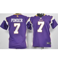Youth Nike Minnesota Vikings 7# Christian Ponder Purple Nike NFL Jerseys