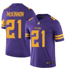 Youth Nike Vikings #21 Jerick McKinnon Purple Stitched NFL Limited Rush Jersey