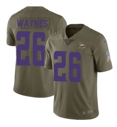 Youth Nike Vikings #26 Trae Waynes Olive Stitched NFL Limited 2017 Salute to Service Jersey