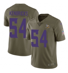 Youth Nike Vikings #54 Eric Kendricks Olive Stitched NFL Limited 2017 Salute to Service Jersey