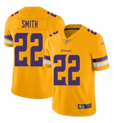 Youth Vikings 22 Harrison Smith Gold Stitched Football Limited Inverted Legend Jersey