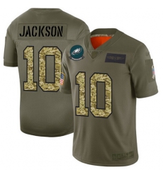 Eagles 10 DeSean Jackson Olive Camo Men Stitched Football Limited 2019 Salute To Service Jersey