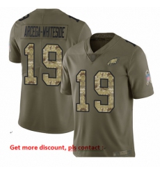 Eagles 19 JJ Arcega Whiteside Olive Camo Men Stitched Football Limited 2017 Salute To Service Jersey