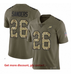 Eagles 26 Miles Sanders Olive Camo Men Stitched Football Limited 2017 Salute To Service Jersey