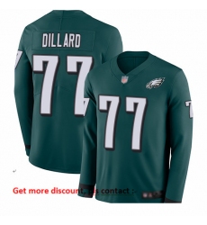 Eagles 77 Andre Dillard Midnight Green Team Color Men Stitched Football Limited Therma Long Sleeve Jersey
