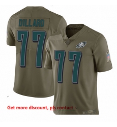 Eagles 77 Andre Dillard Olive Men Stitched Football Limited 2017 Salute To Service Jersey